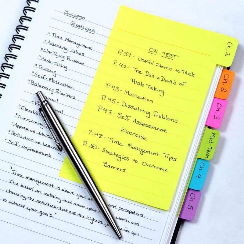 Tag Divider Sticky Notes, Tabbed Self-Stick Lined Note Pad